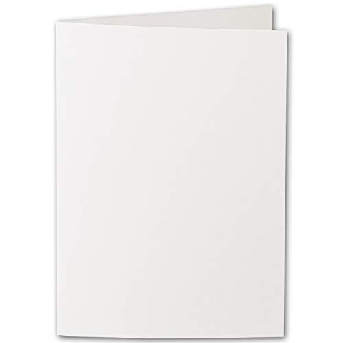 ARTOZ 100x DIN B6 Faltkarten - Ivory-Elfenbein (Creme) gerippt 120 x 169 mm Klappkarten blanko - Karten zum selbstgestalten mit 220 g/m² edle Egoutteur-Rippung - Serie 1001 von ARTOZ