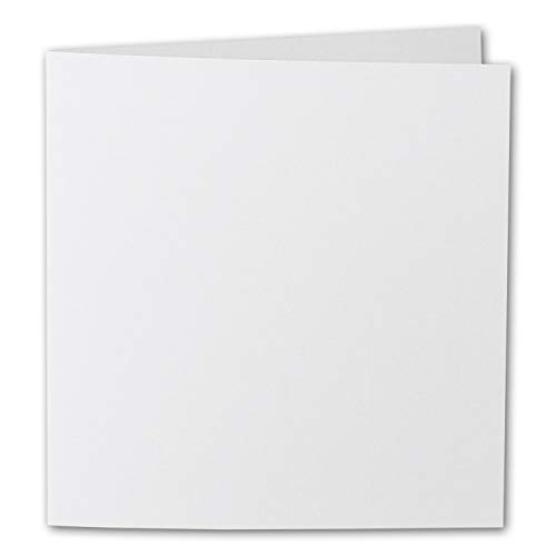 ARTOZ 100x quadratische Faltkarten - Blütenweiß (Weiß) - 155 x 155 mm Karten blanko zum Selbstgestalten - 220 g/m² gerippt von ARTOZ