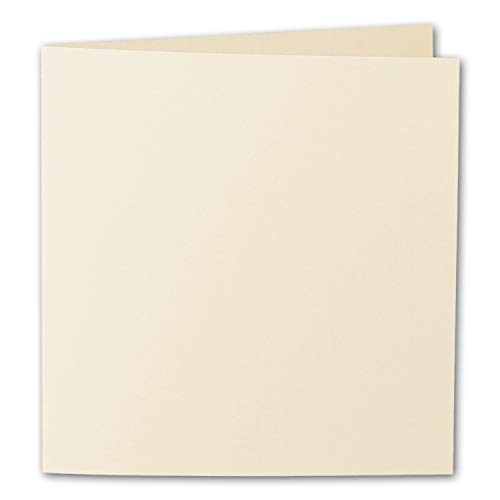 ARTOZ 10x quadratische Faltkarten - Chamois (Creme) - 155 x 155 mm Karten blanko zum Selbstgestalten - 220 g/m² gerippt von ARTOZ