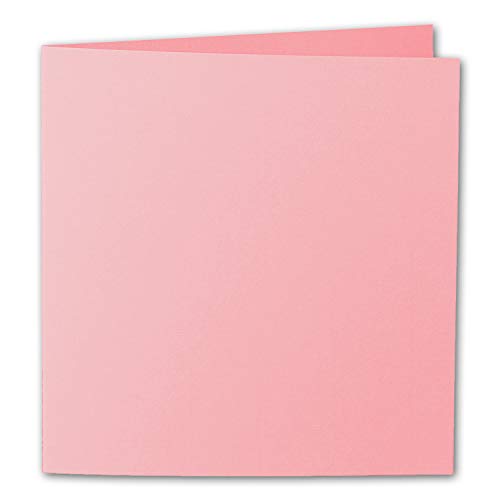 ARTOZ 10x quadratische Faltkarten - Pink (Rosa) - 155 x 155 mm Karten blanko zum Selbstgestalten - 220 g/m² gerippt von ARTOZ