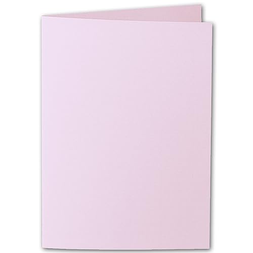 ARTOZ 15x DIN A5 Faltkarten - Kirschblüte (Rosa) gerippt 148 x 210 mm Klappkarten hochdoppelt - Blanko Doppelkarte mit 220 g/m² edle Egoutteur-Rippung von ARTOZ