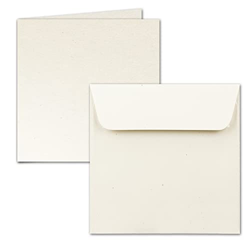 ARTOZ 15x Set aus quadratischen Doppelkarten und Umschlägen - Farbe: tortilla (creme/Eierschalen) - Serie Greenline von ARTOZ