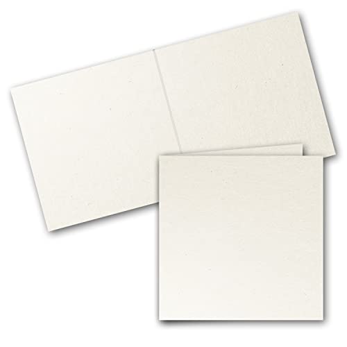 ARTOZ 15x quadratische Doppelkarten - Farbe: tortilla (creme/Eierschalen) - 15,5 x 15,5 cm - doppelt - Serie Greenline von ARTOZ