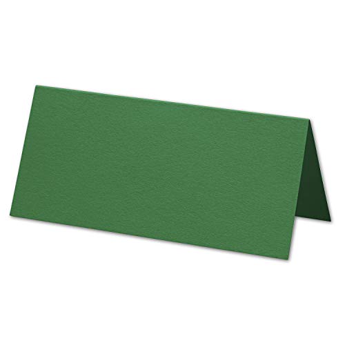 ARTOZ 200x Tischkarten - Tannengrün (Grün) - 45 x 100 mm blanko Platz-Kärtchen - Faltkarten für festliche Tafel - Tischdekoration - 220 g/m² gerippt von ARTOZ
