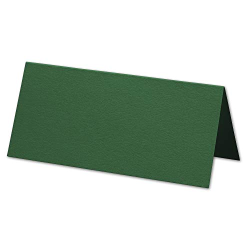 ARTOZ 200x Tischkarten - racing green (Grün) - 45 x 100 mm blanko Platz-Kärtchen - Faltkarten für festliche Tafel - Tischdekoration - 220 g/m² gerippt von ARTOZ