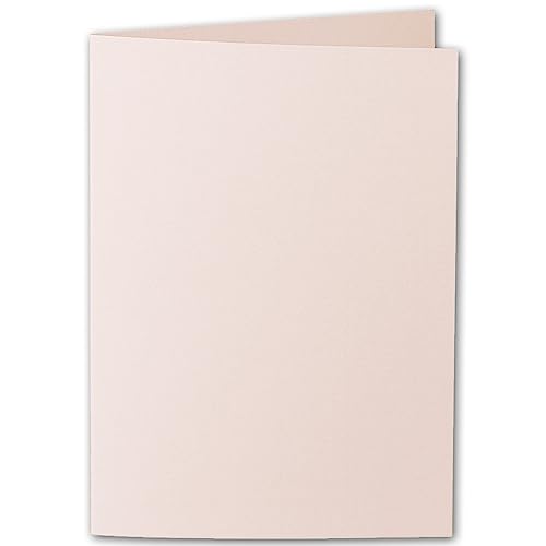 ARTOZ 25x DIN A5 Faltkarten - Apricot (Rosa) gerippt 148 x 210 mm Klappkarten hochdoppelt - Blanko Doppelkarte mit 220 g/m² edle Egoutteur-Rippung von ARTOZ