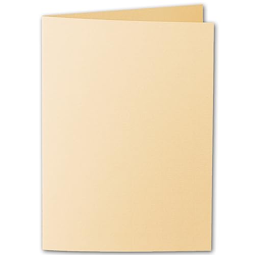 ARTOZ 25x DIN A5 Faltkarten - Honiggelb (Gelb) gerippt 148 x 210 mm Klappkarten hochdoppelt - Blanko Doppelkarte mit 220 g/m² edle Egoutteur-Rippung von ARTOZ