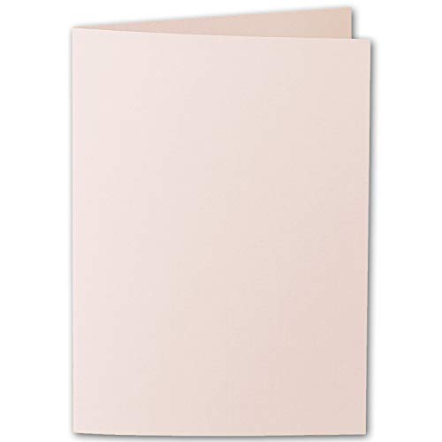 ARTOZ 25x DIN A6 Faltkarten - Apricot (Rosa) - 105 x 148 mm Karten blanko zum selbstgestalten - 220 g/m² gerippt von ARTOZ