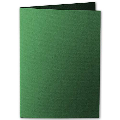 ARTOZ 25x DIN A6 Faltkarten - Tannengrün (Grün) - 105 x 148 mm Karten blanko zum selbstgestalten - 220 g/m² gerippt von ARTOZ