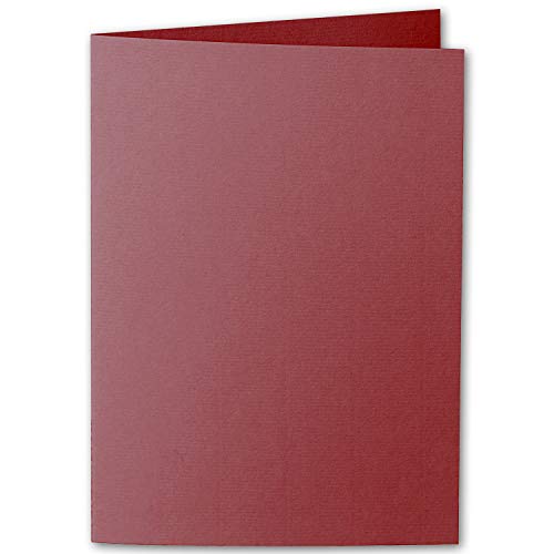 ARTOZ 25x DIN A6 Faltkarten - Weinrot (Rot) - 105 x 148 mm Karten blanko zum selbstgestalten - 220 g/m² gerippt von ARTOZ