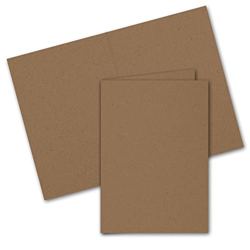 ARTOZ 25x Doppelkarten DIN B6 - Farbe: Grocer Kraft (Kraftpapier Dunkelbraun) - 12,0 x 16,9 cm - hochdoppelt - Serie Greenline von ARTOZ