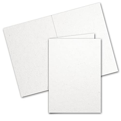 ARTOZ 50x Doppelkarten DIN A6 - Farbe: birch (weiß/cremeweiss) - 10,5 x 14,8 cm - hochdoppelt - Serie Greenline von ARTOZ