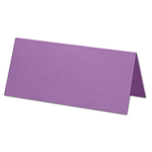 ARTOZ 50x Tischkarten - Holunder (Violett) - 45 x 100 mm blanko Platz-Kärtchen - Faltkarten für festliche Tafel - Tischdekoration - 220 g/m² gerippt von ARTOZ