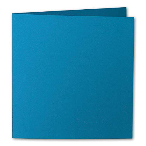 ARTOZ 50x quadratische Faltkarten - Petrol (Blau) - 155 x 155 mm Karten blanko zum Selbstgestalten - 220 g/m² gerippt von ARTOZ