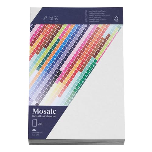 ARTOZ - Mosaic Papier A6 Kartenset, 200g/m², 20 Stück, bunt gemustert, FSC®-Zertifiziert von ARTOZ
