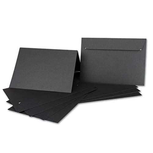 ARTOZ NORDANA 15x DIN A6 Faltkarten-Set mit DIN C6 Umschlägen - black glow - 300 g/m² - 10,5 x 14,8 cm - schimmerndes Papier zum Basteln & Drucken von ARTOZ