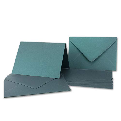ARTOZ NORDANA 15x DIN B6 Faltkarten-Set mit DIN B6 Umschlägen - petrol glow - 300 g/m² - 12 x 16,9 cm - schimmerndes Papier zum Basteln & Drucken ARTOZ NORDANA 15x DIN B6 Faltkarten-Set mit DIN B6 Umschlägen - petrol glow - 300 g/m² - 12 x 16,9 cm - schimmerndes Papier zum Basteln & Drucken von ARTOZ