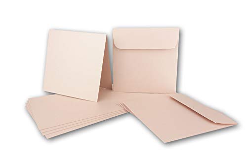 ARTOZ NORDANA 15x Quadratisches Faltkarten-Set mit Umschlägen - rose glow - 300 g/m² - 15,5 x 15,5 cm - schimmerndes Papier zum Basteln & Drucken von ARTOZ