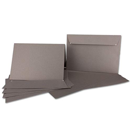 ARTOZ NORDANA 25x DIN A5 Faltkarten-Set mit DIN C5 Umschlägen - brown glow - 300 g/m² - 14,8 x 21 cm - schimmerndes Papier zum Basteln & Drucken von ARTOZ