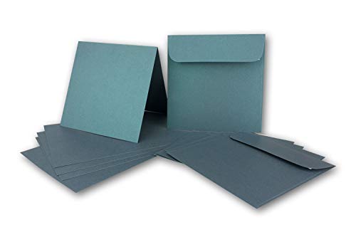 ARTOZ NORDANA 25x Quadratisches Faltkarten-Set mit Umschlägen - petrol glow - 300 g/m² - 15,5 x 15,5 cm - schimmerndes Papier zum Basteln & Drucken von ARTOZ
