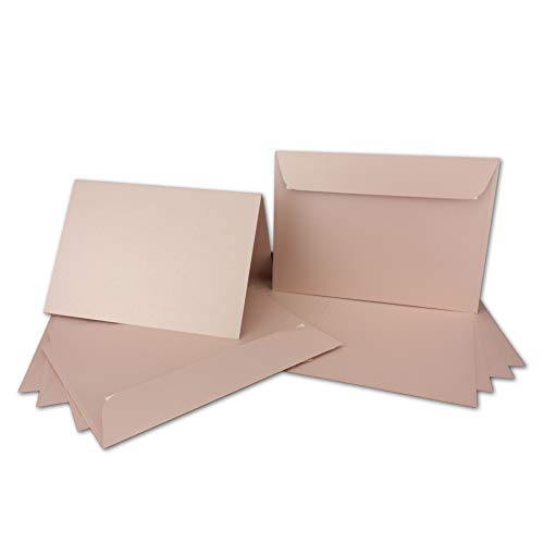 ARTOZ NORDANA 50x DIN A6 Faltkarten-Set mit DIN C6 Umschlägen - rose glow - 300 g/m² - 10,5 x 14,8 cm - schimmerndes Papier zum Basteln & Drucken von ARTOZ