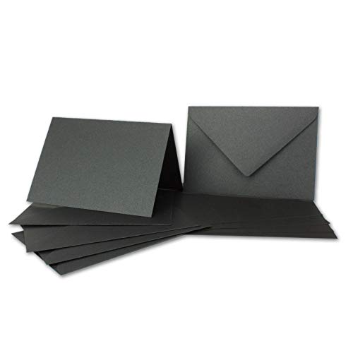 ARTOZ NORDANA 50x DIN B6 Faltkarten-Set mit DIN B6 Umschlägen - black glow - 300 g/m² - 12 x 16,9 cm - schimmerndes Papier zum Basteln & Drucken von ARTOZ