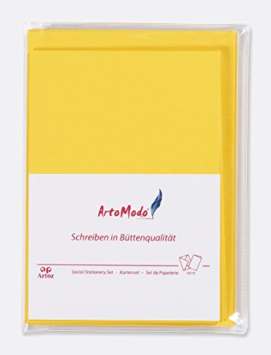 ARTOZ Set A6 / C6 Farbe: Sonnen-gelb 10x Klappkarten und 10x Briefumschläge Serie 1001 im Set ArtoModo Format: 162 x 114 mm von ARTOZ