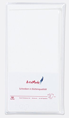 ARTOZ Set DIN LANG Farbe: Blüten-Weiss 10x Klappkarten und 10x Briefumschläge Serie 1001 im Set ArtoModo Format: 220 x 210 mm von ARTOZ