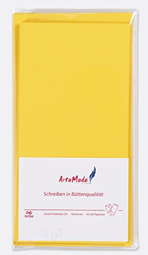 ARTOZ Set DIN LANG Farbe: Sonnen-gelb 10xKlappkarten 10xBriefumschläge Serie 1001 im Set ArtoModo Format: 220 x 210 mm von ARTOZ