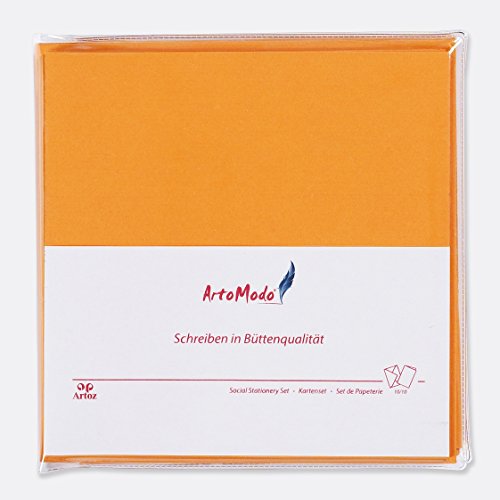 ARTOZ Set quadratisch Farbe: Orange 10x Klappkarten 10x Briefumschläge Serie 1001 im Set ArtoModo Format: 160 x 160 mm von ARTOZ