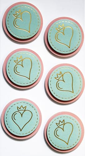 Artoz - 3D Artwork heart with crown mint/rosa von ARTOZ