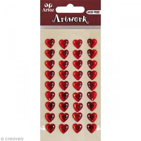 Artoz Artwork Sticker Kristall (Strass) 10mm rot, Herz von ARTOZ