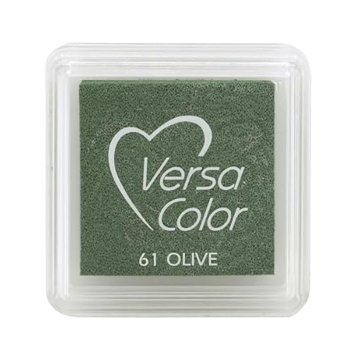Artoz Ministempelkissen VersaColor in Olive (Grün) – 34 x 34 mm – Stempelfarben auf Wasserbasis – Stempelkissen-Farbe zum Stempeln auf Papier, Karten für Einladungen, Grüße oder zur Hochzeit von ARTOZ