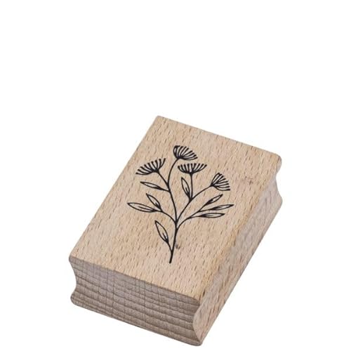 Artoz Stempel – Holzstempel – „Blume breeze“ – 50 x 35 mm – Motivstempel zum Kartenbasteln für Einladungen, Geburtstag, Grüße von ARTOZ