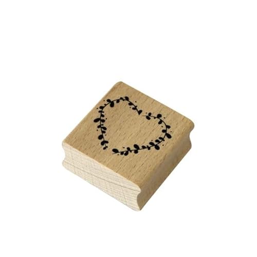 Artoz Stempel – Holzstempel – „Blumenherz“ – 40 x 40 mm – Motivstempel zum Kartenbasteln für Einladungen, Geburtstag, Grüße von ARTOZ