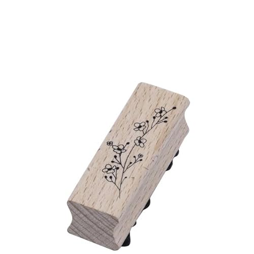 Artoz Stempel – Holzstempel – „Blumenzweig“ – 60 x 20 mm – Motivstempel zum Kartenbasteln für Einladungen, Geburtstag, Grüße von ARTOZ