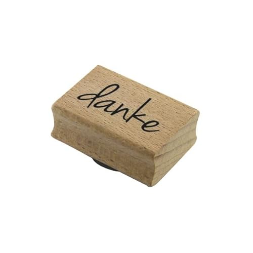 Artoz Stempel – Holzstempel – „Danke“ – 50 x 30 mm – Motivstempel zum Kartenbasteln für Einladungen, Geburtstag, Grüße von ARTOZ