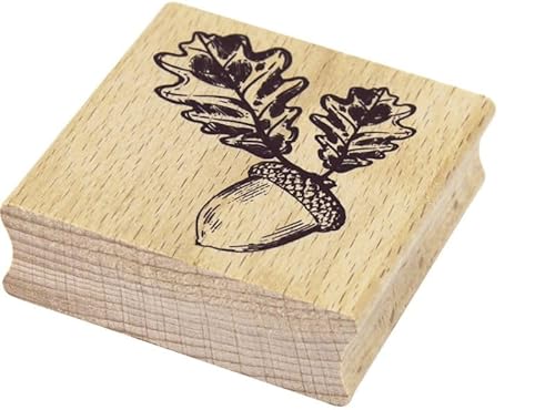 Artoz Stempel – Holzstempel – „Eichel“ – 60 x 60 mm – Motivstempel zum Kartenbasteln für Weihnachten, Einladungen, Grüße von ARTOZ