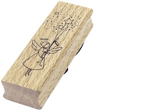 Artoz Stempel – Holzstempel – „Engel“ – 90 x 30 mm – Motivstempel zum Kartenbasteln für Weihnachten, Einladungen, Grüße von ARTOZ