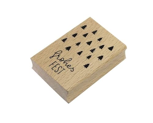 Artoz Stempel – Holzstempel – „Frohes Fest“ – 70 x 50 mm – Motivstempel zum Kartenbasteln für Weihnachten, Einladungen, Grüße von ARTOZ