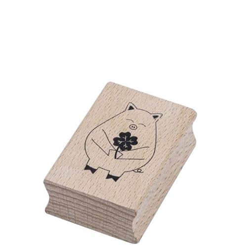 Artoz Stempel – Holzstempel – „Glücksschweinchen“ – 50 x 35 mm – Motivstempel zum Kartenbasteln für Einladungen, Geburtstag, Grüße Artoz Stempel – Holzstempel – „Glücksschweinchen“ – 50 x 35 mm – Motivstempel zum Kartenbasteln für Einladungen, Geburtstag, Grüße von ARTOZ
