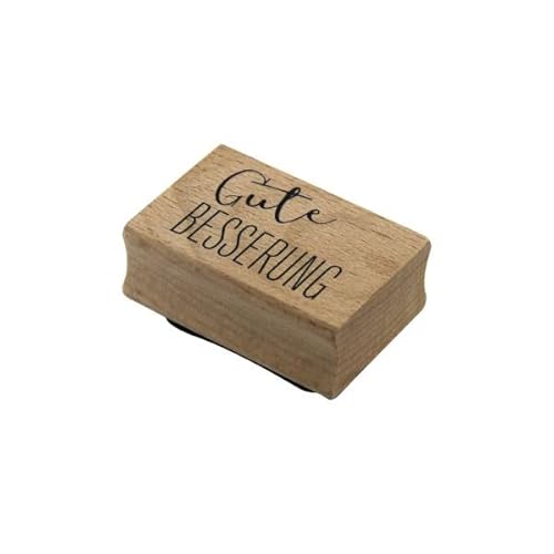 Artoz Stempel – Holzstempel – „Gute Besserung“ – 50 x 30 mm – Motivstempel zum Kartenbasteln für Einladungen, Geburtstag, Grüße von ARTOZ