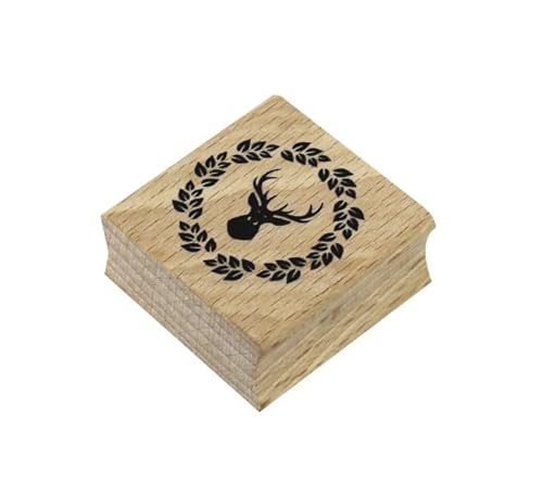Artoz Stempel – Holzstempel – „Hirsch“ – 40 x 40 mm – Motivstempel zum Kartenbasteln für Weihnachten, Einladungen, Grüße von ARTOZ