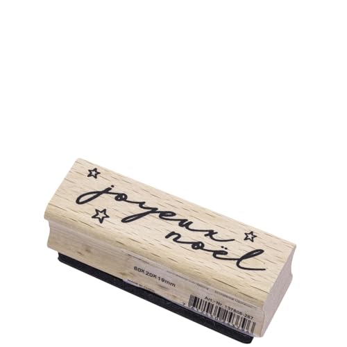 Artoz Stempel – Holzstempel – „Joyeux noël“ – 60 x 20 mm – Motivstempel zum Kartenbasteln für Weihnachten, Einladungen, Grüße Artoz Stempel – Holzstempel – „Joyeux noël“ – 60 x 20 mm – Motivstempel zum Kartenbasteln für Weihnachten, Einladungen, Grüße von ARTOZ
