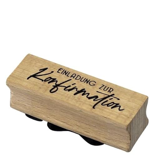 Artoz Stempel – Holzstempel – „Konfirmation“ – 20 x 60 mm – Motivstempel zum Kartenbasteln für Einladungen zur Konfirmation von ARTOZ