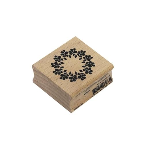 Artoz Stempel – Holzstempel – „Ornament Blatt“ – 40 x 40 mm – Motivstempel zum Kartenbasteln für Einladungen, Geburtstag, Grüße von ARTOZ