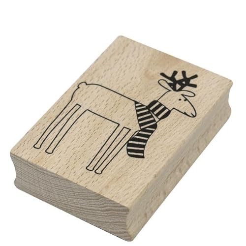 Artoz Stempel – Holzstempel – „Rentier“ – 70 x 50 mm – Motivstempel zum Kartenbasteln für Weihnachten, Einladungen, Grüße von ARTOZ