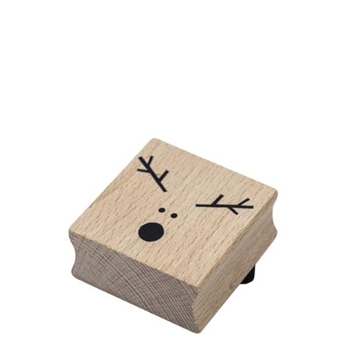 Artoz Stempel – Holzstempel – „Rentierkopf“ – 40 x 40 mm – Motivstempel zum Kartenbasteln für Weihnachten, Einladungen, Grüße von ARTOZ