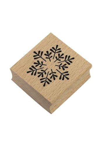 Artoz Stempel – Holzstempel – „Schneestern“ – 40 x 40 mm – Motivstempel zum Kartenbasteln für Weihnachten, Einladungen, Grüße von ARTOZ