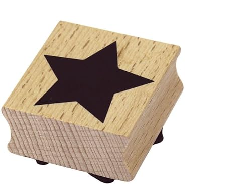 Artoz Stempel – Holzstempel – „Stern“ – 40 x 40 mm – Motivstempel zum Kartenbasteln für Weihnachten, Einladungen, Grüße von ARTOZ